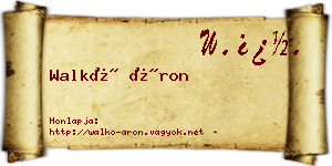 Walkó Áron névjegykártya