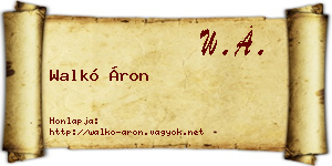 Walkó Áron névjegykártya